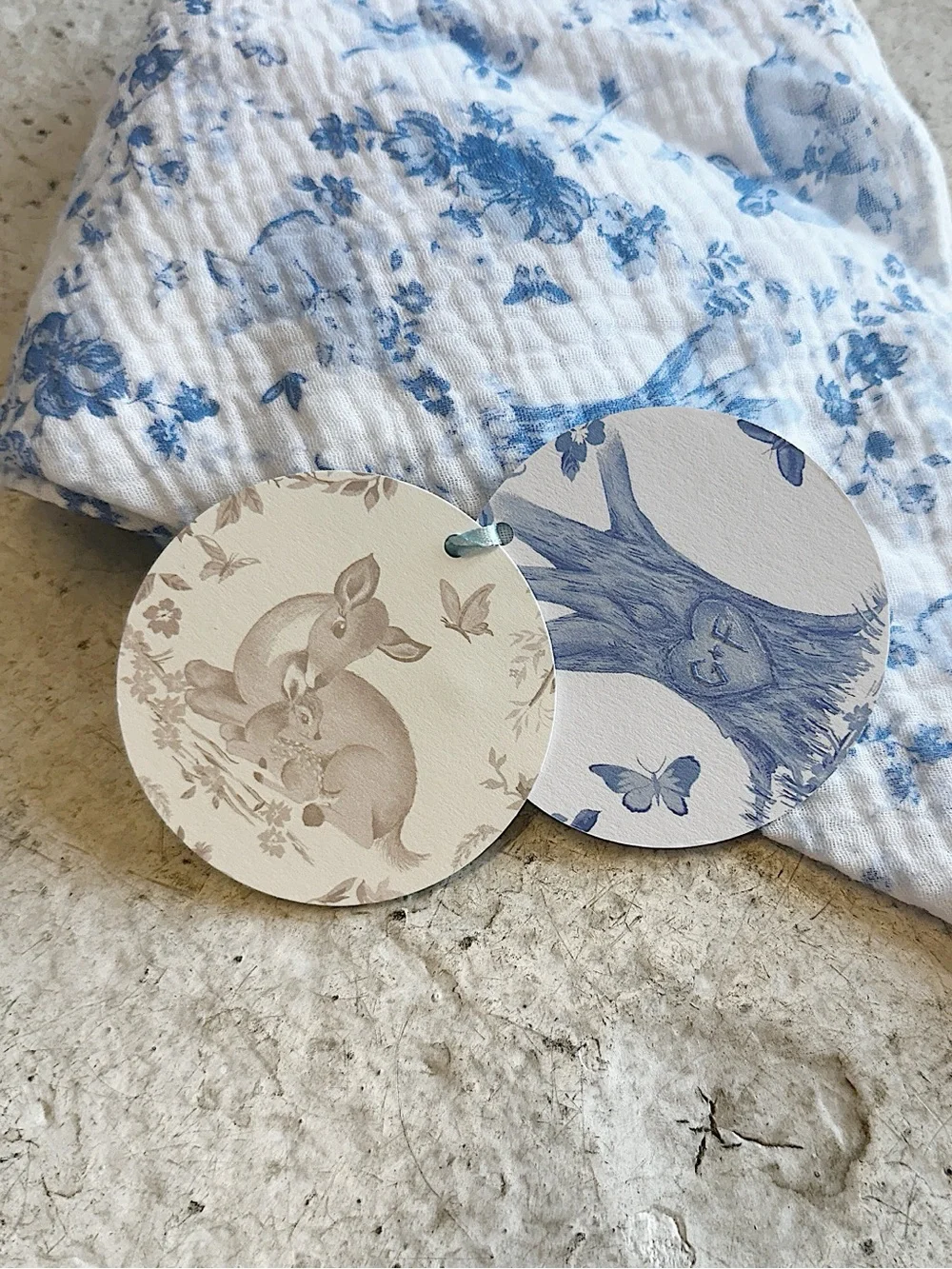 NWOT Frankie's Bikinis x Gigi Hadid Yomi Toile Blue Bikini Set + NWT Head Scarf